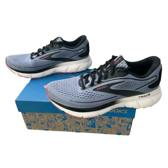 Brooks Trace 2 Running Shoes Sneakers Womens Size 8 Purple Impression Black Pink