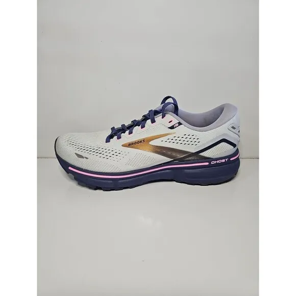 Brooks Womens Ghost 15 1203801B492 White Running Shoes Sneakers Size 9 B
