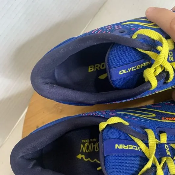 Brooks Men 12 Sneakers Bowl O' Brooks Glycerin 20 Running Blue Shoes 1103821D462