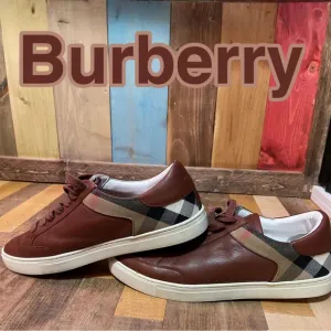 Burberry Brown Sneakers nova check Low-Top Retro Style Sz 42 / US 9