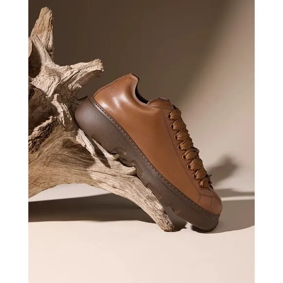 BURBERRY RANGER DARK BROWN LEATHER LACE UP HIKING BOOTS US 12.5 45.5 ITALY $1K
