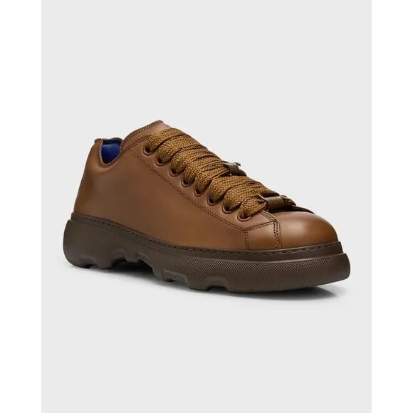BURBERRY RANGER DARK BROWN LEATHER LACE UP HIKING BOOTS US 12.5 45.5 ITALY $1K