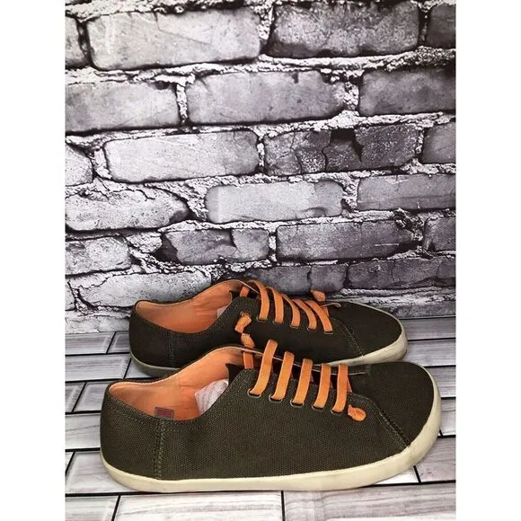 Camper Brown Textile Synthetic Orange Lace Up Casual Shoes Men’s Sz 45EU/12M US