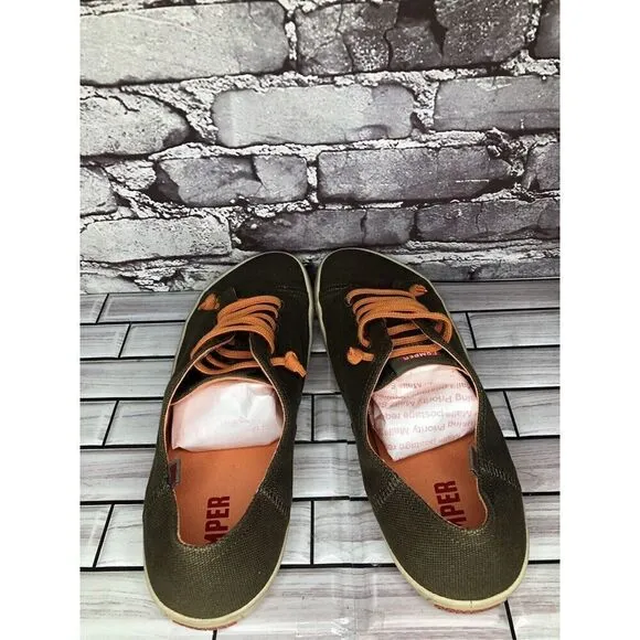 Camper Brown Textile Synthetic Orange Lace Up Casual Shoes Men’s Sz 45EU/12M US