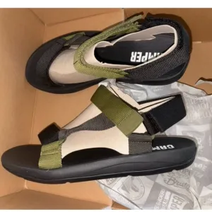 CAMPER Mens Green Color Block T-Strap Comfort Match Open Toe Sandals Shoes 45