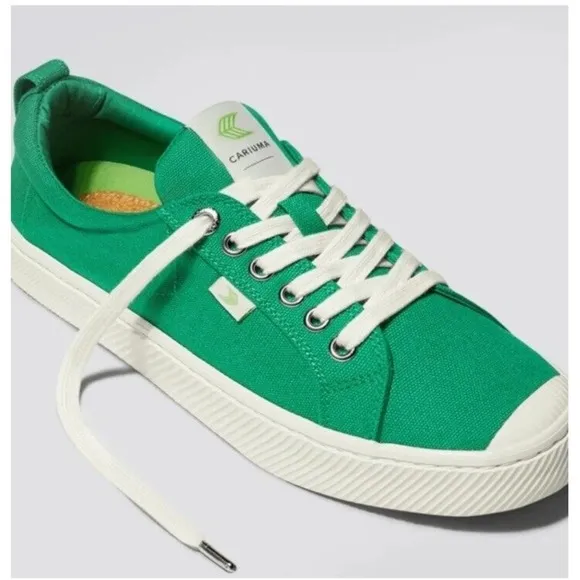 Cariuma Green Canvas Cork Heel - OCA Low Top Sneakers W 8/ M 6.5 NIB