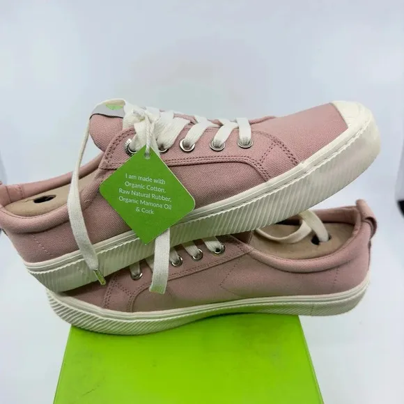 Cariuma Unisex Oca Low Canvas Sneaker Casual Shoes Lace-Up Rose Pink Size 7/8.5