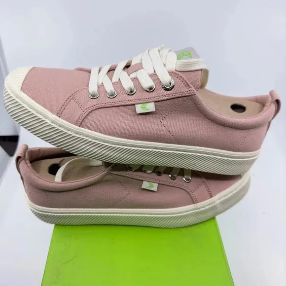 Cariuma Unisex Oca Low Canvas Sneaker Casual Shoes Lace-Up Rose Pink Size 7/8.5