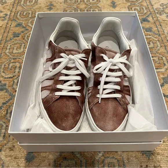 Casadei Tan &amp; White Leather Sneakers | Size 39