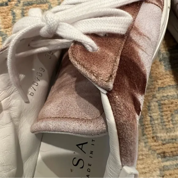 Casadei Tan &amp; White Leather Sneakers | Size 39