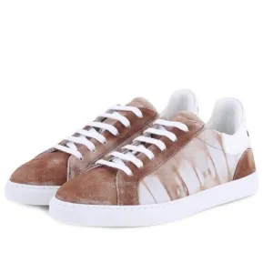 Casadei Tan &amp; White Leather Sneakers | Size 39