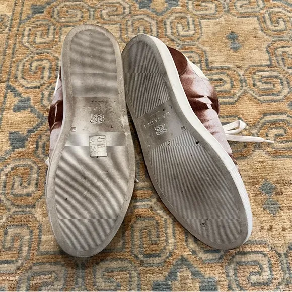 Casadei Tan &amp; White Leather Sneakers | Size 39