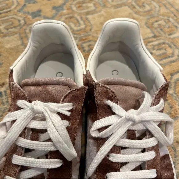 Casadei Tan &amp; White Leather Sneakers | Size 39