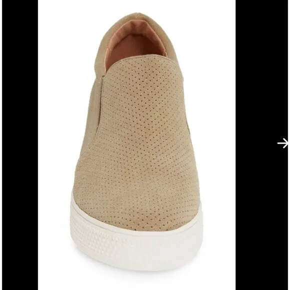 Caslon Allie Womens Wedge Hidden Heel Sneakers 9.5M Taupe Suede Slip-On Leather