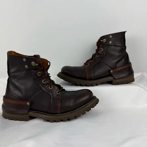 Caterpillar CAT Leather Work Boots – Men’s Size 8.5 – Brown Lace-Up Ankle Boots
