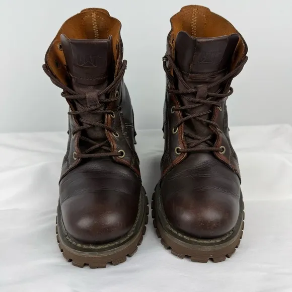Caterpillar CAT Leather Work Boots – Men’s Size 8.5 – Brown Lace-Up Ankle Boots