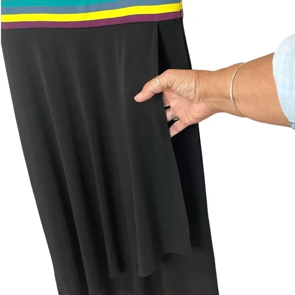 Catherine Malandrino Black  Dress Multi Color Trim Sporty Comfy NEW SZ S NWT