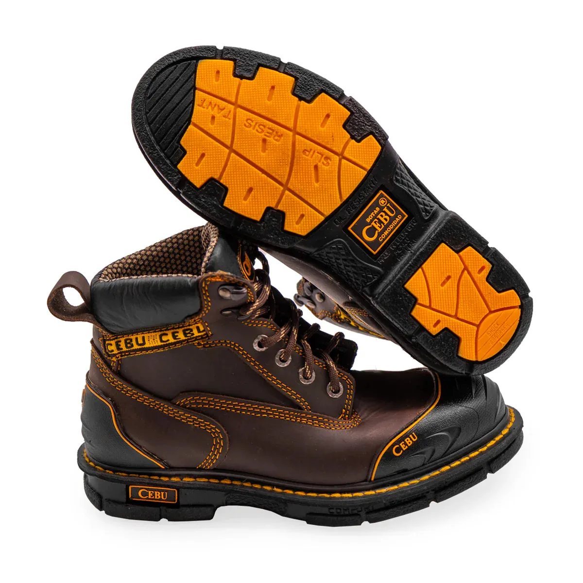 Cebu BorceShark Lace-Up 6" Work Boots with Rubber Shield - Soft Toe