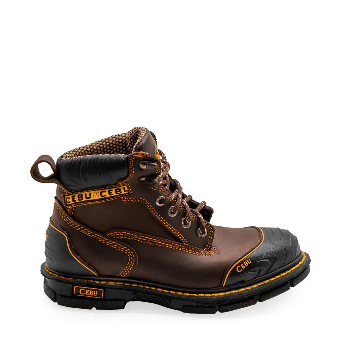 Cebu BorceShark Lace-Up 6" Work Boots with Rubber Shield - Soft Toe