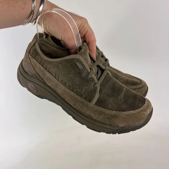 Chaco Everett mens size 7 tan suede minimalist casual lace up shoes sneakers