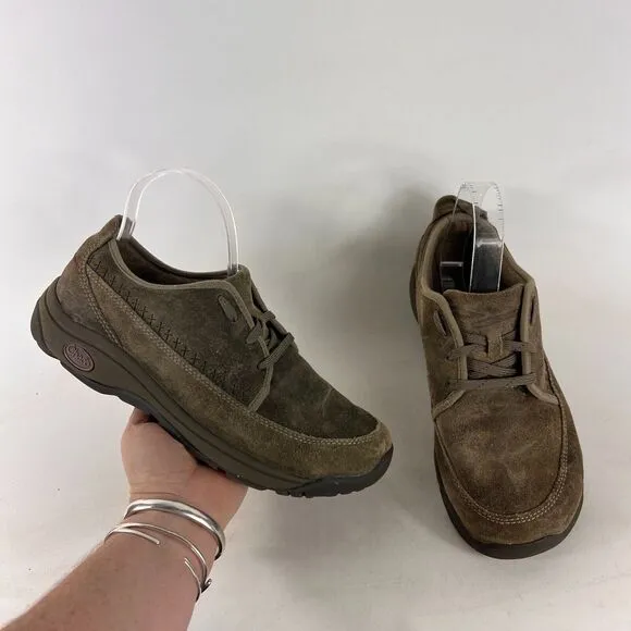 Chaco Everett mens size 7 tan suede minimalist casual lace up shoes sneakers