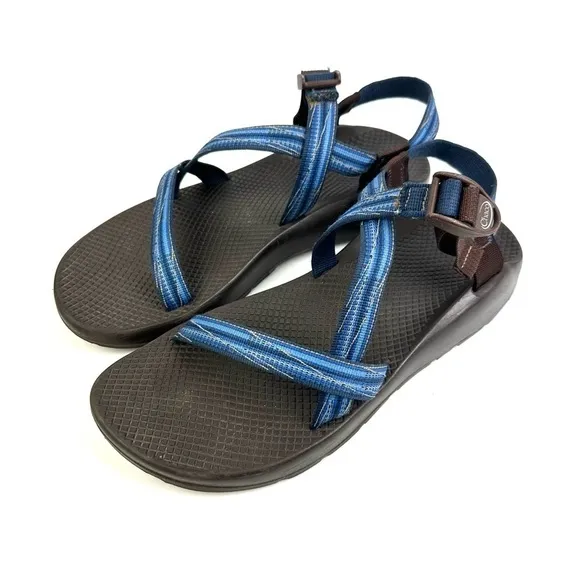 Chacos Sandals 12 Blue Brown Strappy Womens Shoes