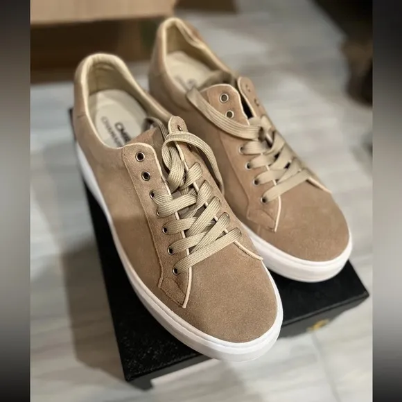 CHAMARIPA Elevator Shoes For Men beige Sneaker Height Increase Shoes 6cm, US11.5