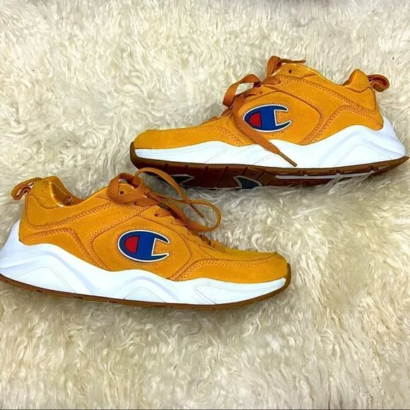 Champion Youth 93 Eighteen Big C Gold Suede Sneakers 5.5 Y Women 7