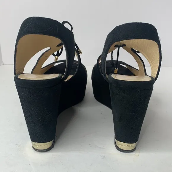 Chic Black Wedge Sandals