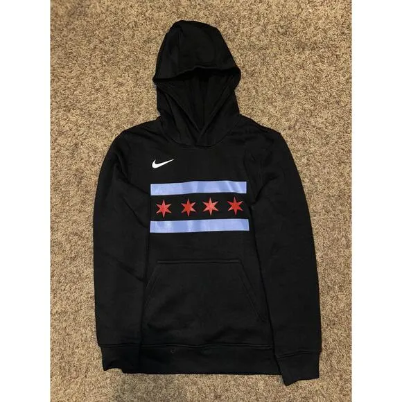 Chicago Bulls Nike Youth 2018/19 City Edition Essential Pullover Hoodie - Black