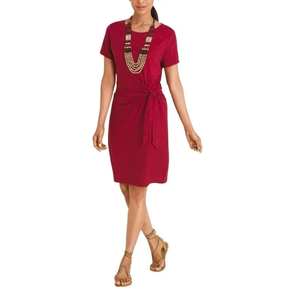 Chico’s Tie Front Midi Sneaker T-Shirt Dress