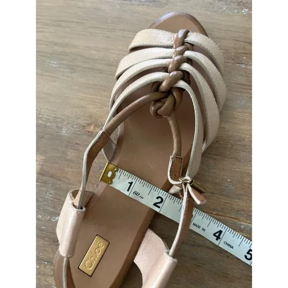 CHLOE Sandals Women EU 38 Crochet Crossover Flat Shoes