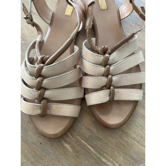 CHLOE Sandals Women EU 38 Crochet Crossover Flat Shoes