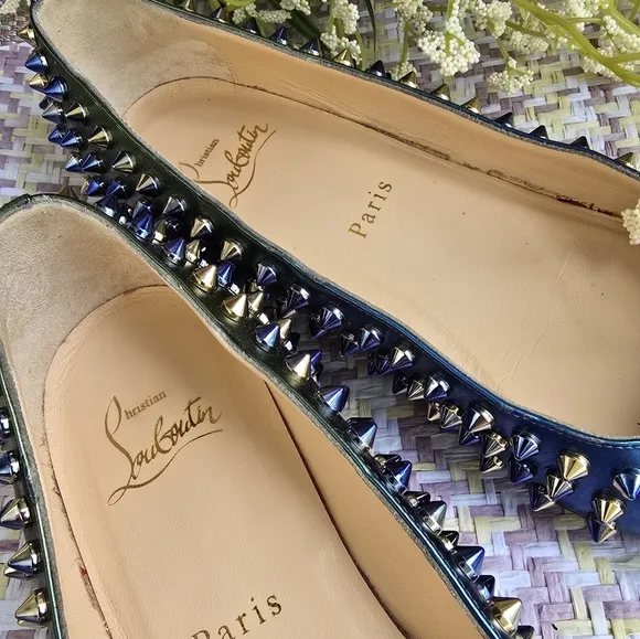Christian Louboutin Flat 2-tone Spiked Women's Shoes