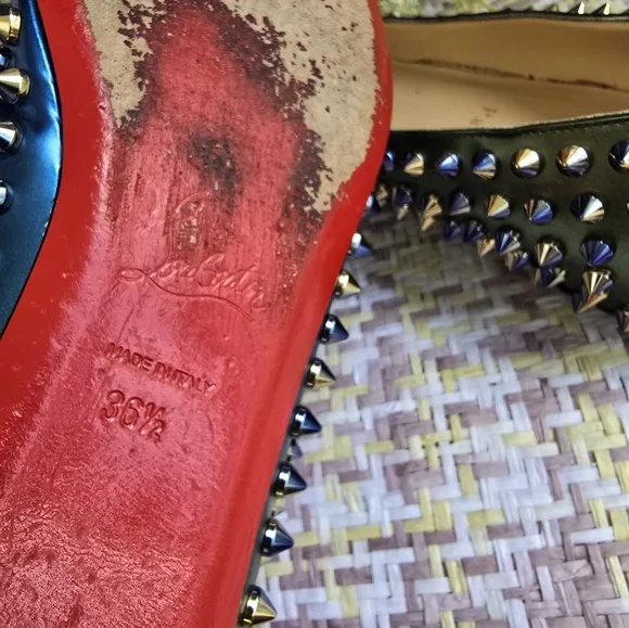 Christian Louboutin Flat 2-tone Spiked Women's Shoes
