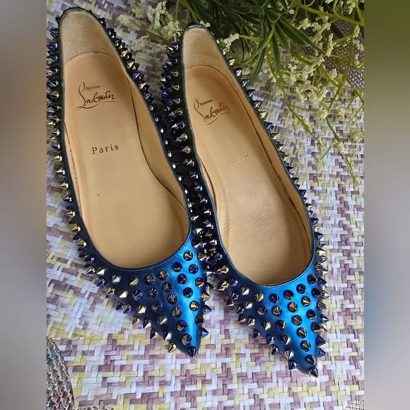 Christian Louboutin Flat 2-tone Spiked Women's Shoes