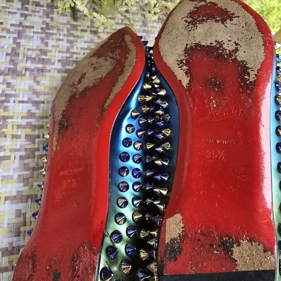 Christian Louboutin Flat 2-tone Spiked Women's Shoes