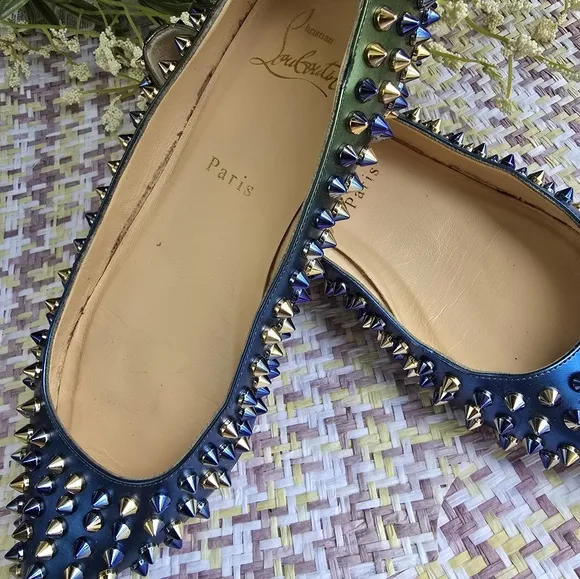 Christian Louboutin Flat 2-tone Spiked Women's Shoes