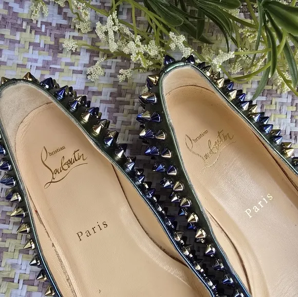 Christian Louboutin Flat 2-tone Spiked Women's Shoes