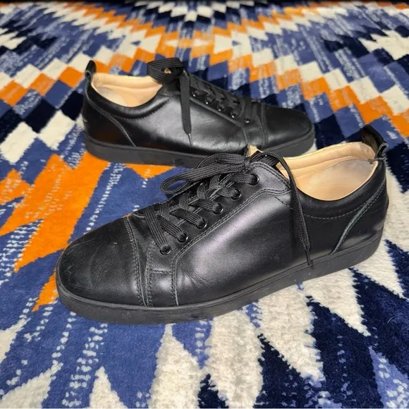 Christian Louboutin Yang Louis Junior Flat black gold Sz 44 shoes sneakers 10.5