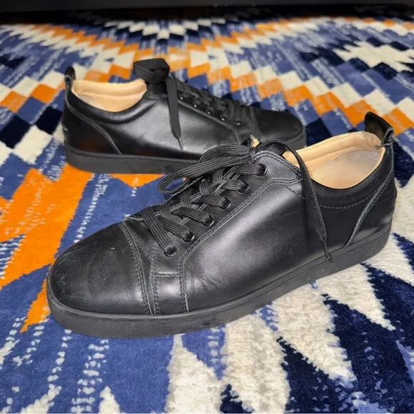 Christian Louboutin Yang Louis Junior Flat black gold Sz 44 shoes sneakers 10.5