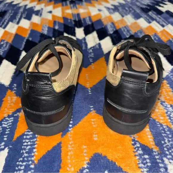 Christian Louboutin Yang Louis Junior Flat black gold Sz 44 shoes sneakers 10.5