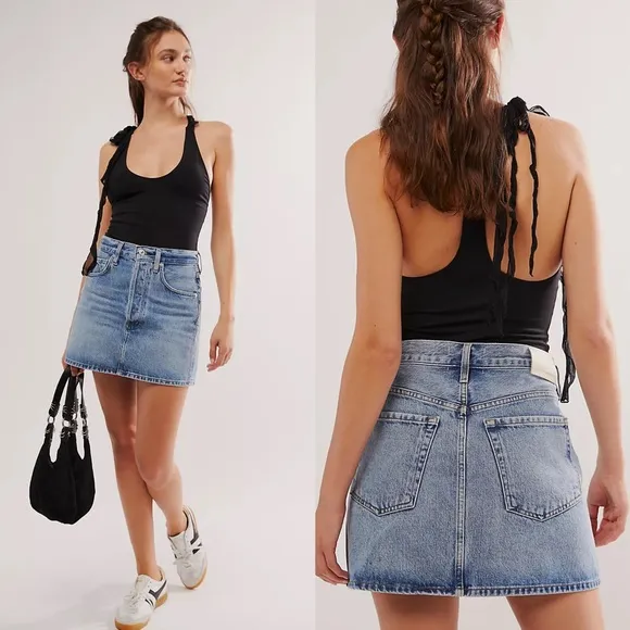 Citizens Of Humanity Denim Mini Jean Skirt Sz 33