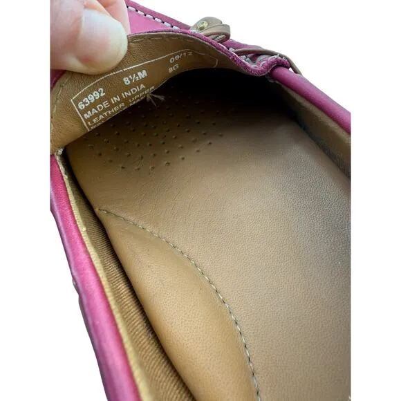 Clarks Artisan Womens Moccasin Slip-on Loafers Pink Raspberry Flat Shoes 8.5M EU