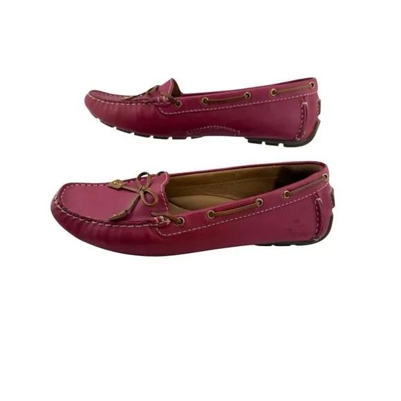 Clarks Artisan Womens Moccasin Slip-on Loafers Pink Raspberry Flat Shoes 8.5M EU