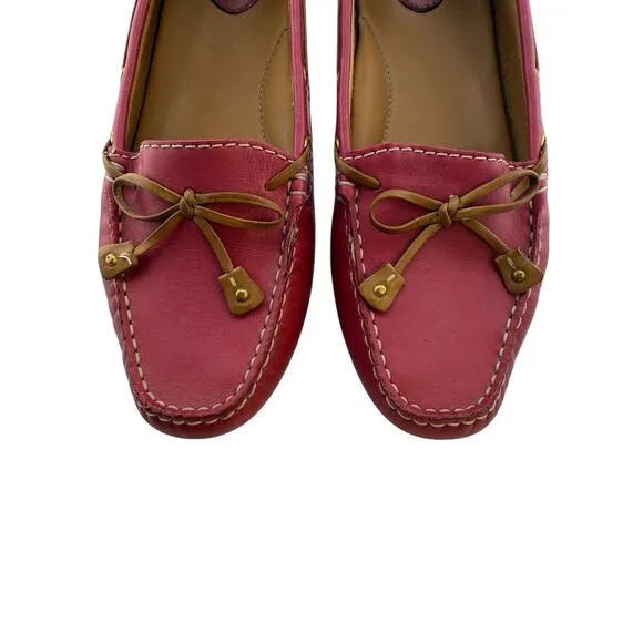 Clarks Artisan Womens Moccasin Slip-on Loafers Pink Raspberry Flat Shoes 8.5M EU