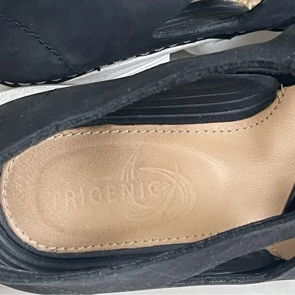 Clarks Nubuck Ballet Flat Sneakers Black Leather Lace Up Casula Comfy Size 8