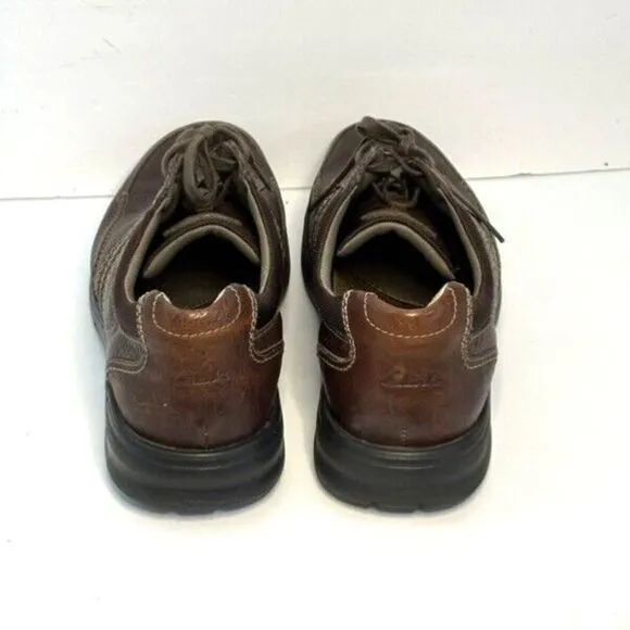 Clarks Slone Brown Leather Moc Toe Lace Up Oxford Shoes Men's US 13 M