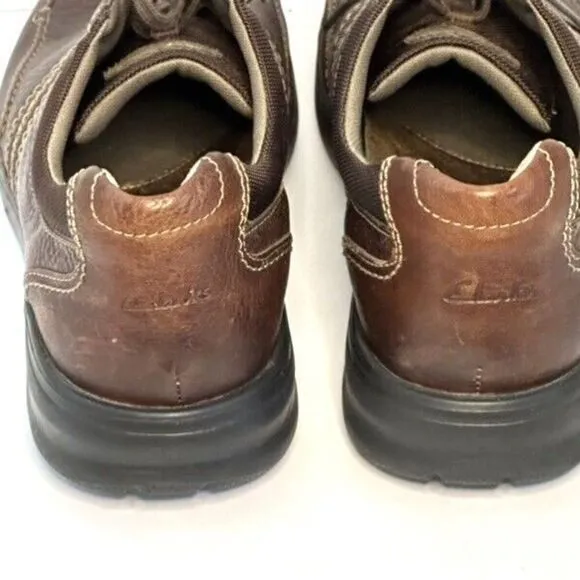 Clarks Slone Brown Leather Moc Toe Lace Up Oxford Shoes Men's US 13 M