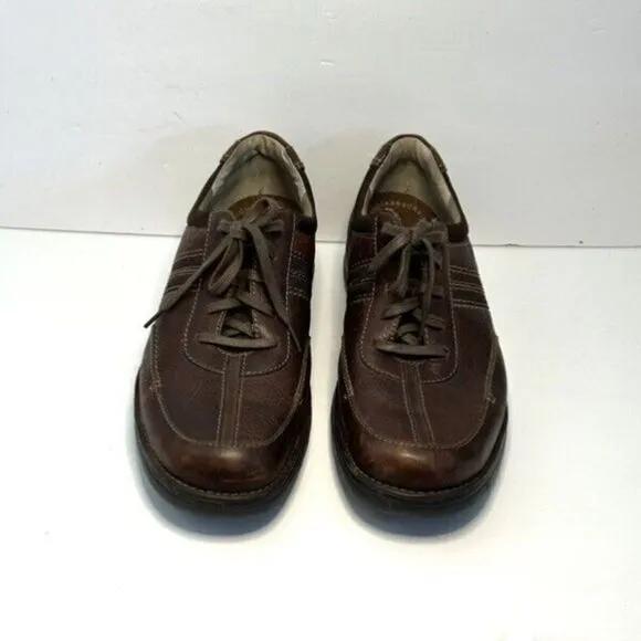 Clarks Slone Brown Leather Moc Toe Lace Up Oxford Shoes Men's US 13 M